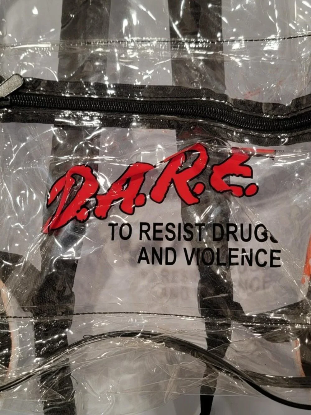 vintage clear D.A.R.E. backpack / DARE book bag 🎒